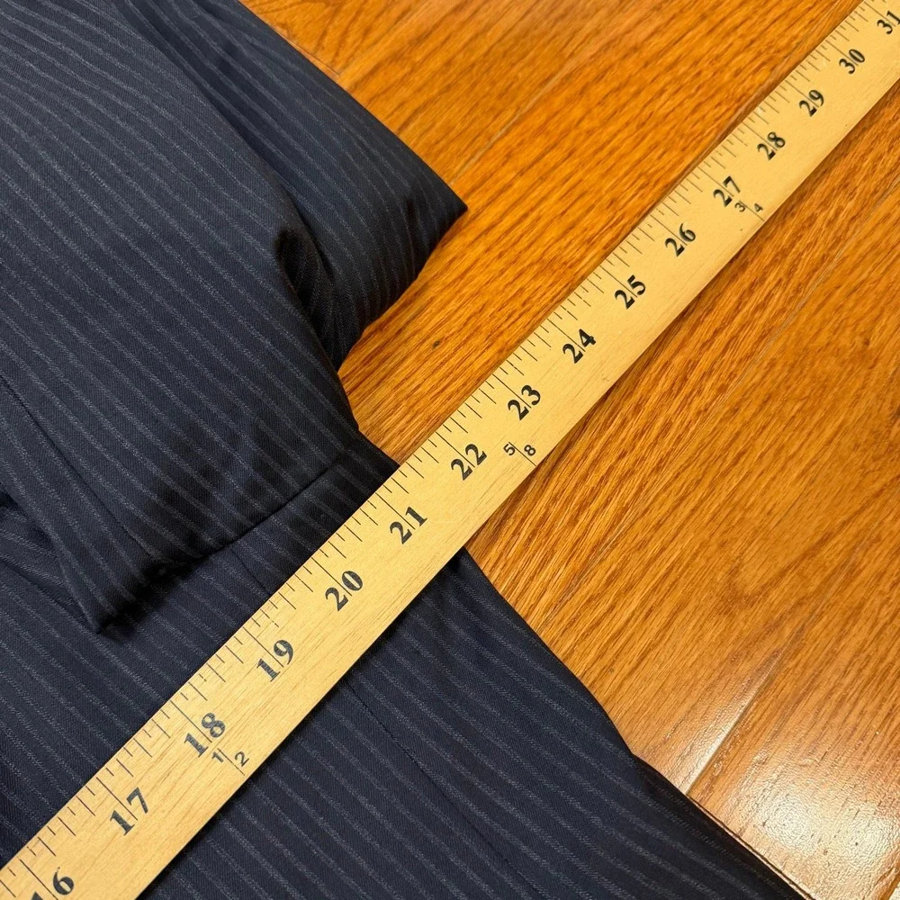Ermenegildo Zegna Traveller Navy Pinstripe Wool Silk Blazer 40R Italy Mobster